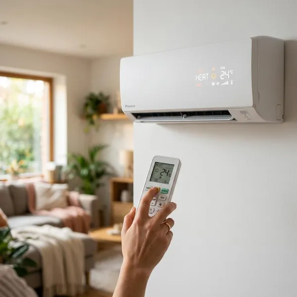 como poner el aire acondicionado en calor